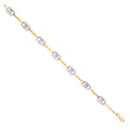 9ct White & Yellow Gold Interlocking Circles Ladies Bracelet