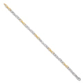 9ct White & Yellow Gold Figure of 8 CZ Ladies Bracelet