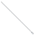 9ct White Gold Heart Shaped Anklet