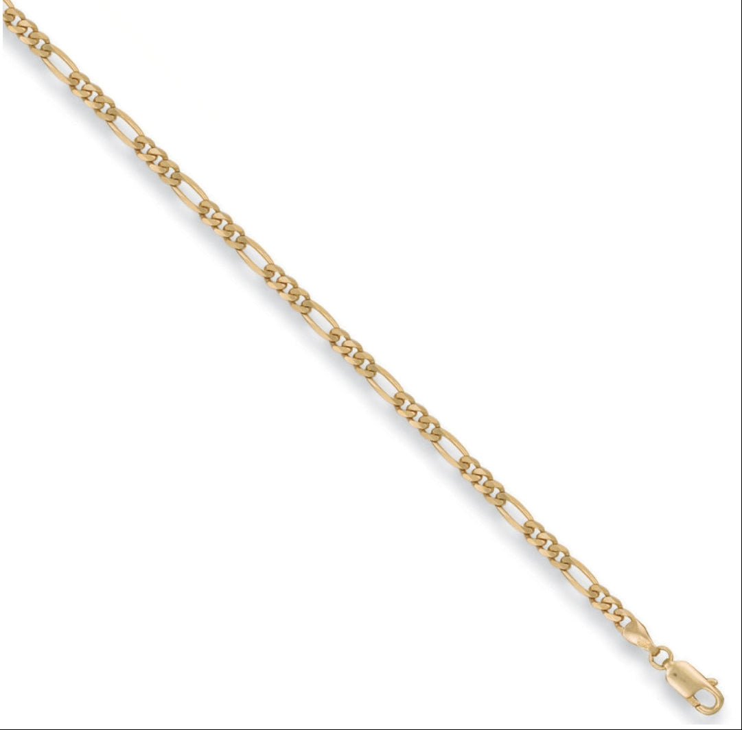 9ct Yellow Gold Figaro Anklet