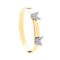 9ct Yellow Gold CZ Butterfly Baby Bangle 4.3mm