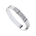 9ct White Gold Diamond Cut Expandable Baby Bangle