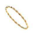 9ct Yellow Gold Plain & Diamond Cut Twist Bangle