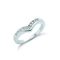 9ct White Gold 0.25ct Diamond Wishbone Ring