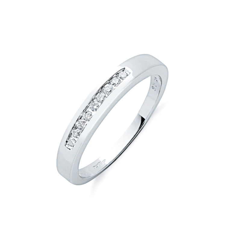 9ct White Gold 0.15ct Diamond Eternity Ring (9 Stone)