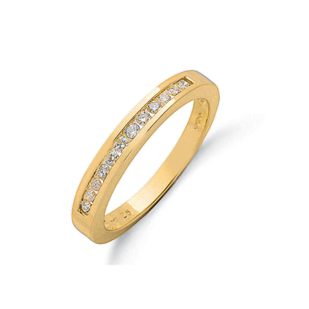 9ct Yellow Gold 0.25ct Diamond Eternity Ring (12 Stone)