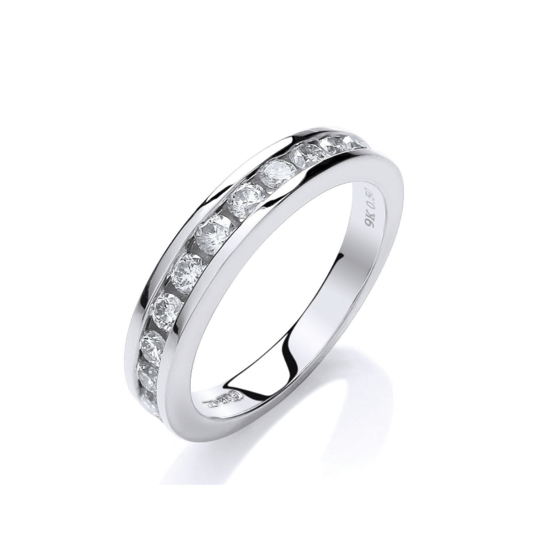 9ct White Gold 0.50ct Diamond Eternity Ring (12 Stone)