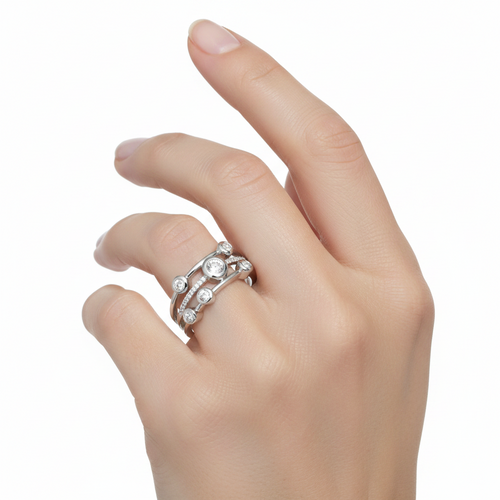9ct White Gold 0.33ct Diamond Dress Ring