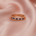 9ct Yellow Gold Sapphire & Diamond Eternity Ring 0.45ct