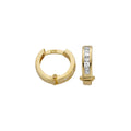 9ct Yellow Gold 12mm Princess Cut CZ Huggie Earrings