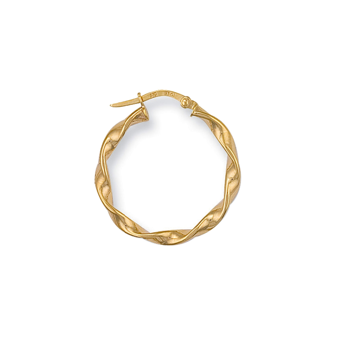 9ct Yellow Gold 26mm Twisted Hoop Earrings