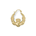 9ct Yellow Gold Claddagh Creole Earrings