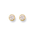 9ct Yellow Gold 5mm Rubover Set CZ Stud Earrings