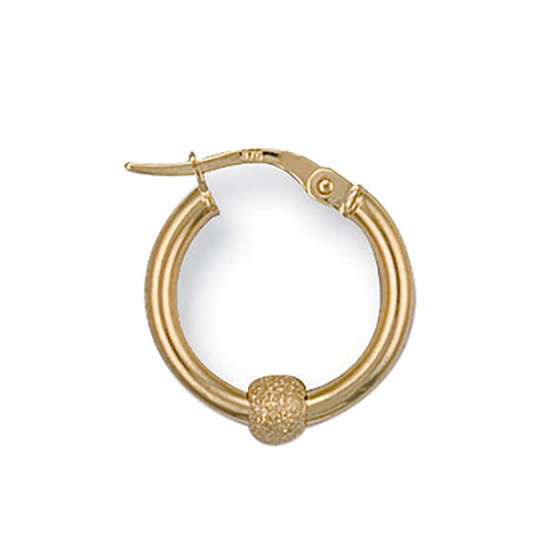 9ct gold hoop with ball charm