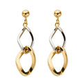 9ct Yellow & White Gold Fancy Drop Earrings