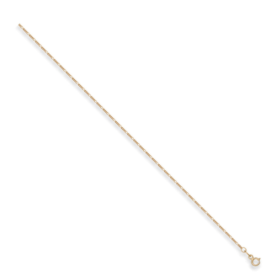 9ct Yellow Gold 1.3mm Figaro Chain