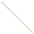 9ct Yellow & White Gold Rhodium Plated 4mm Figaro Chain Bracelet