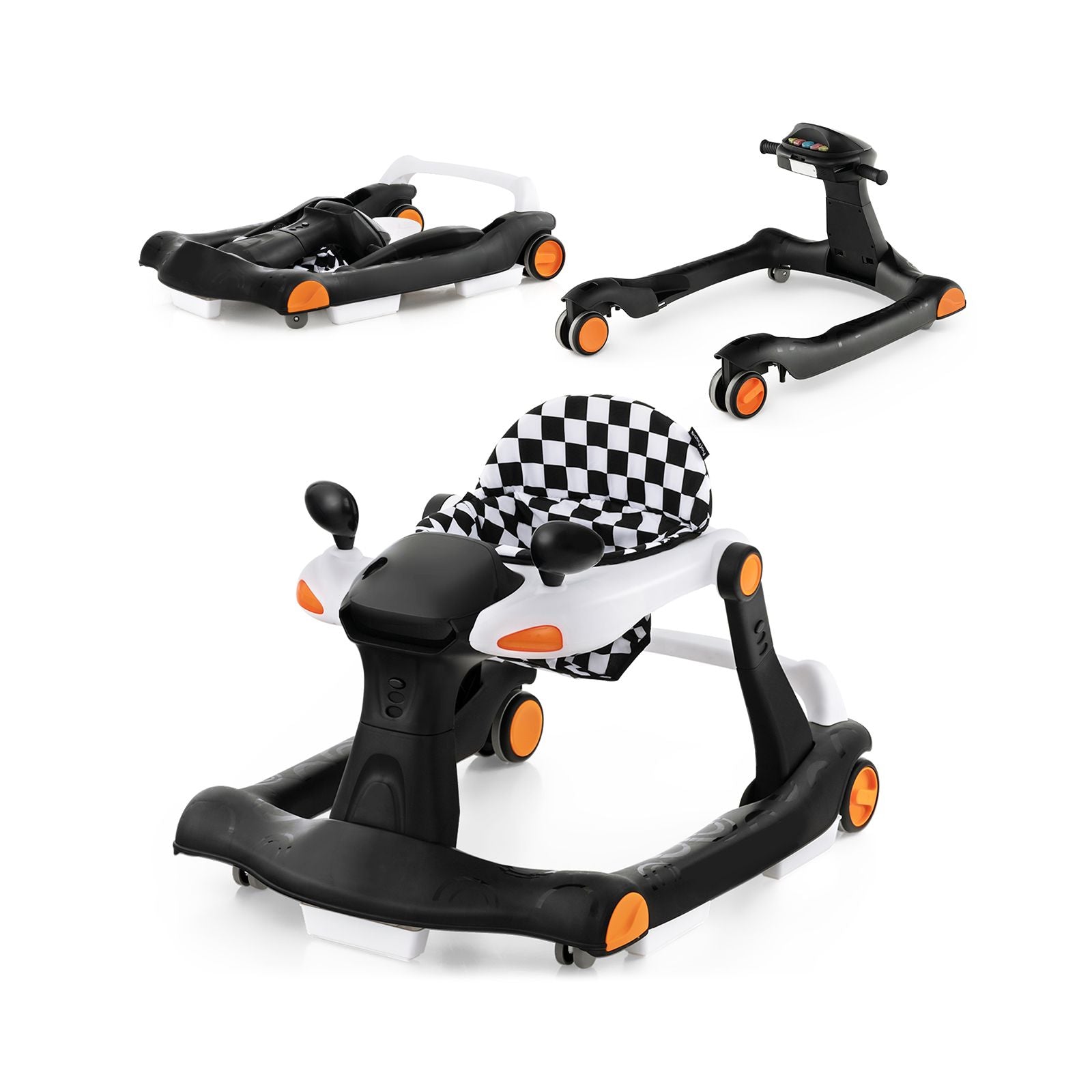 2-In-1 Foldable Baby Walker with Adjustable Height and Speed