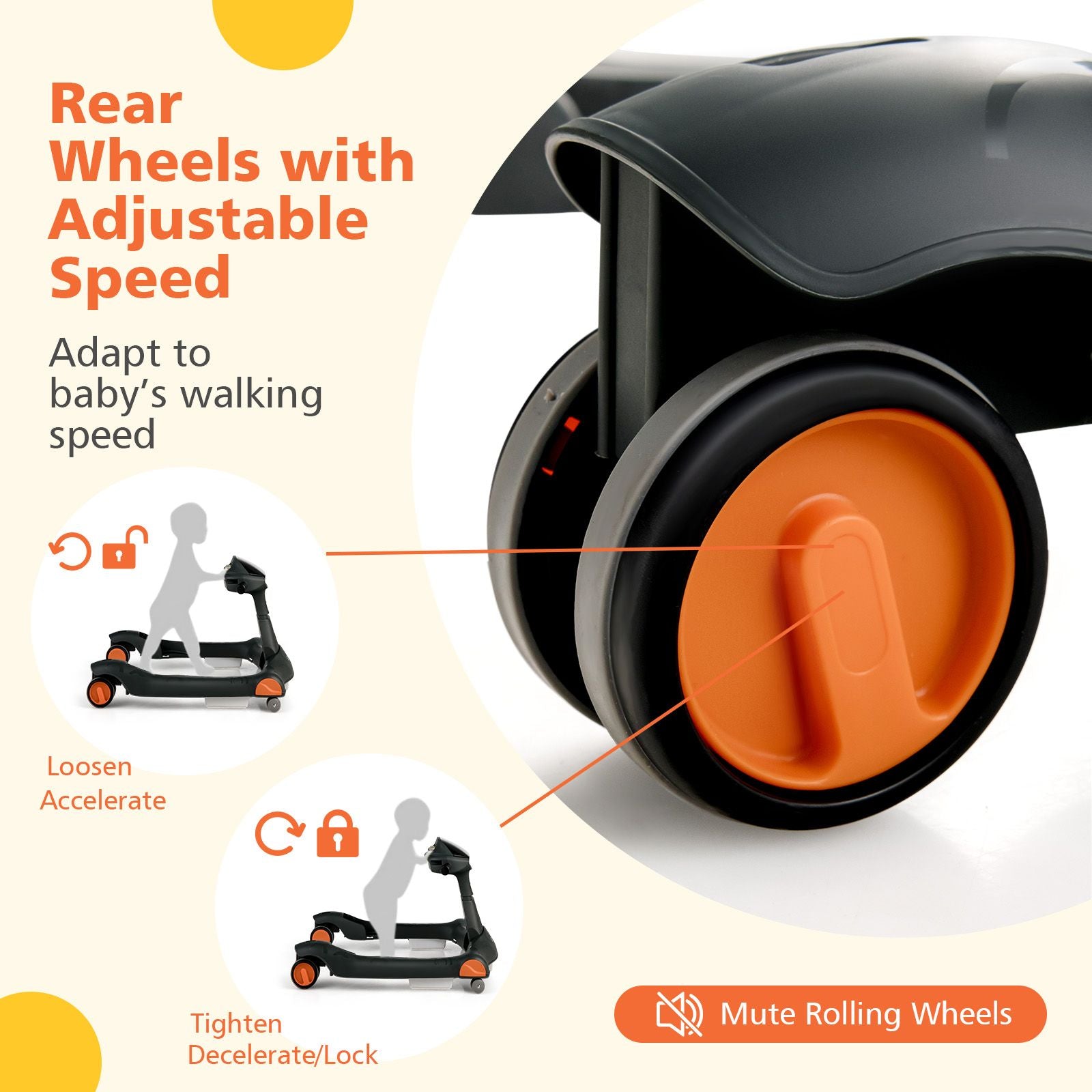 2-In-1 Foldable Baby Walker with Adjustable Height and Speed