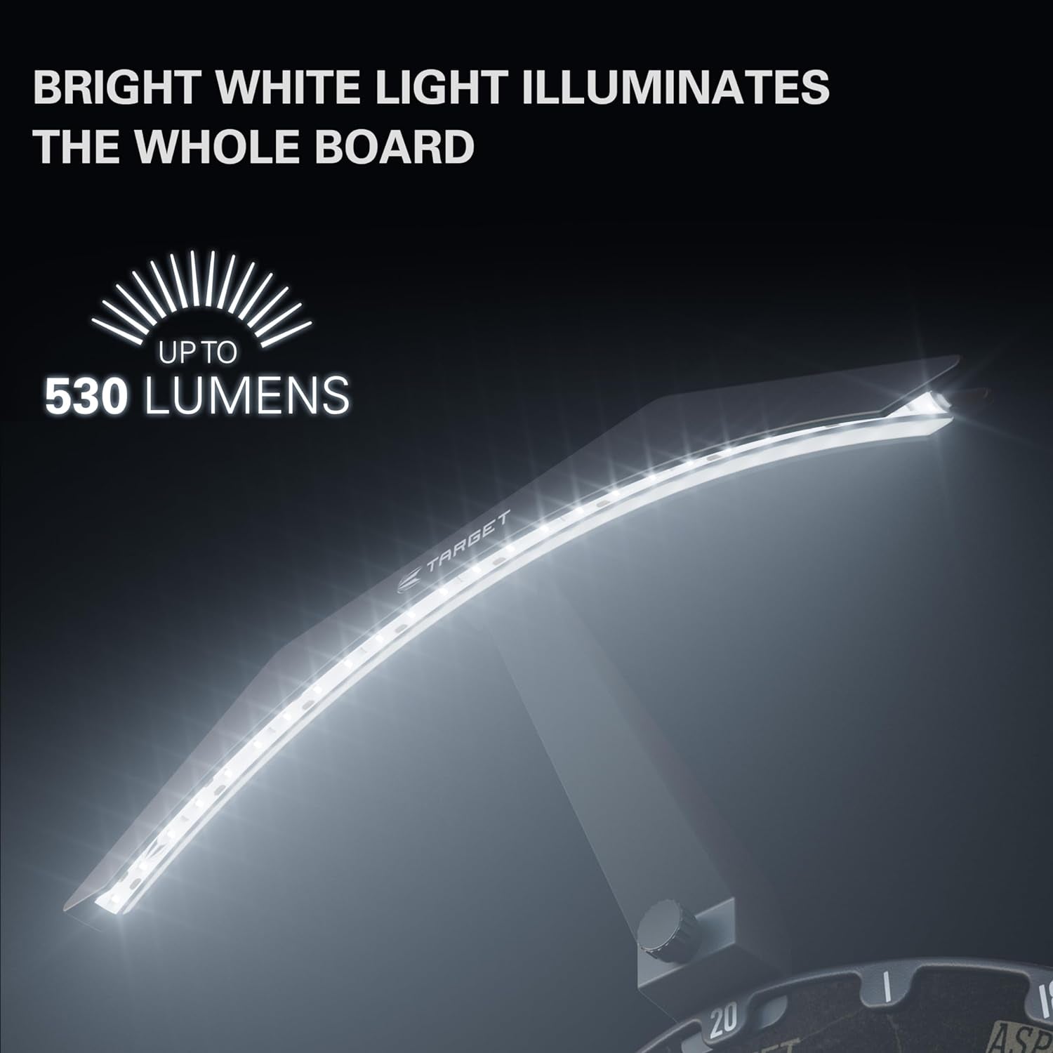 LED Dartboard Light - Bright Dart Board Lighting | Extra Long 3M Cable | Securely Fits All Dart Boards | Easy Assembly | Professional Darts Accessories