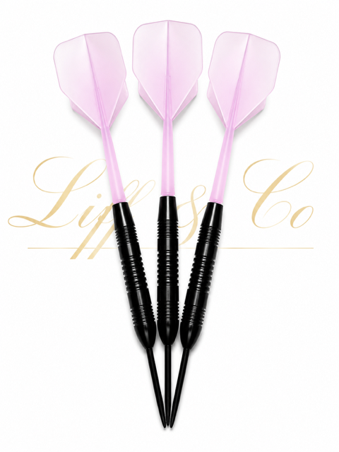 Three pink darts with black shafts on a white background, featuring the brand 'Lift & Co'.