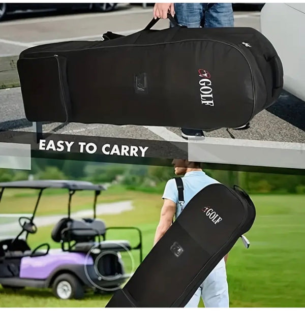 Black Golf Air Travel Bag with Wheels