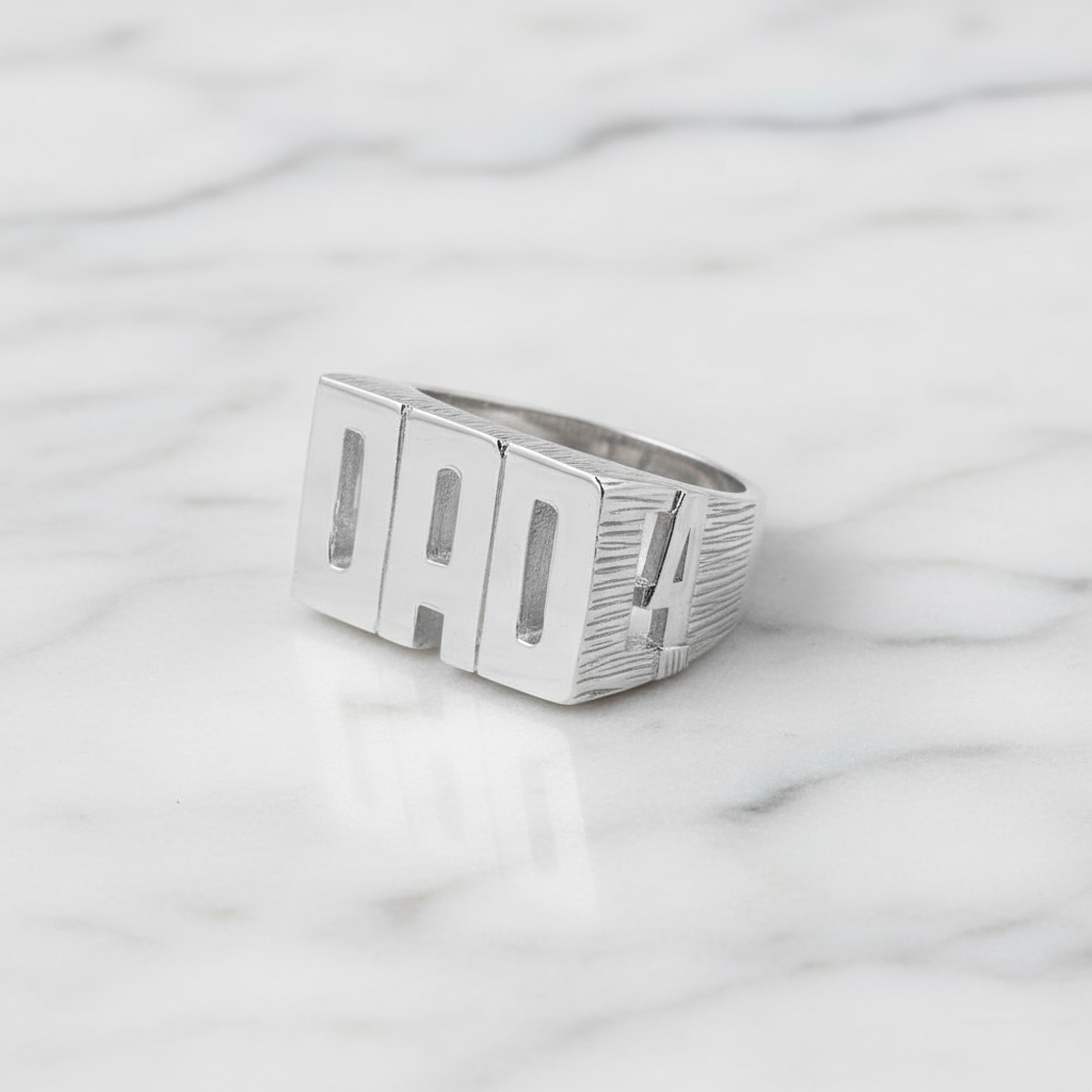 Sterling Silver Men's DAD Ring