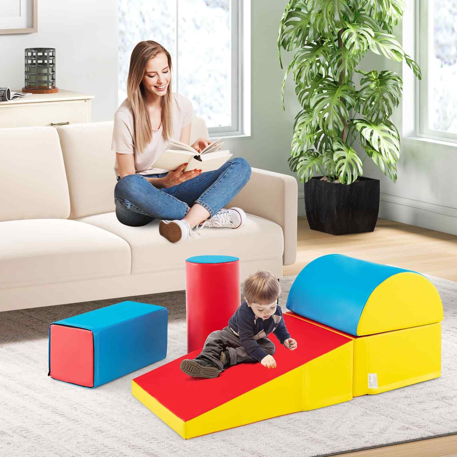 5 Pcs Kids Climb Crawl Foam Play Set Children Educational Software-Color