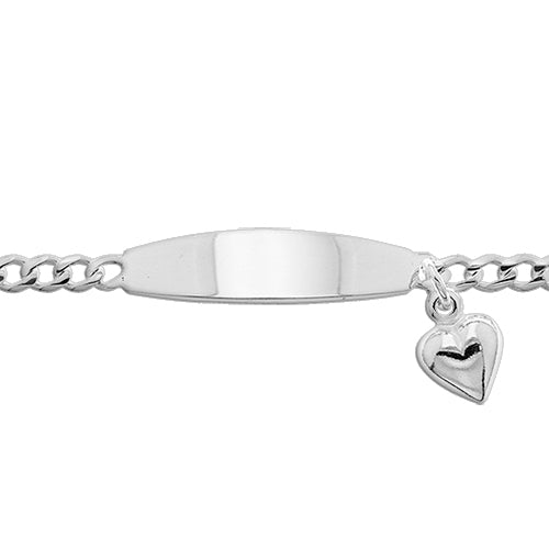 Silver chain bracelet with a heart charm on a white background