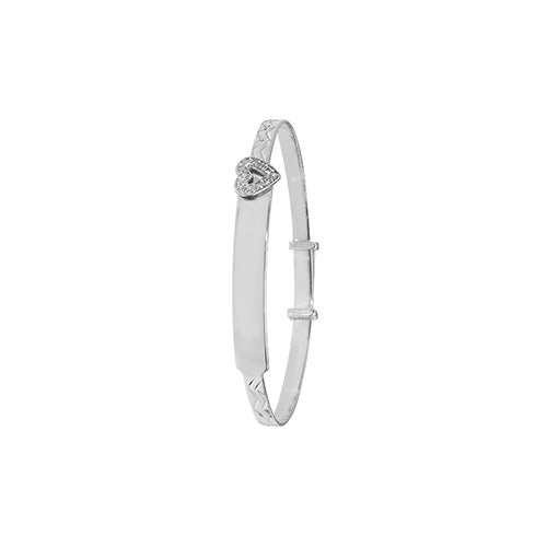Silver bracelet with a heart-shaped clasp on a white background