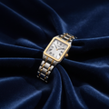 Herbelin Luna two tone 17457BT01 ladies watch on midnight blue velvet background