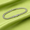 Silver CZ MUM Bracelet on lime green fabric