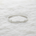 Silver Round Babies Plain Expandable Bangle on soft white fluffy background