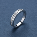 9ct White Gold 0.50ct Diamond Eternity Ring 12 Stone on slate blue textured background