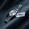 Michael Kors MK3279 silver watch on charcoal textured background