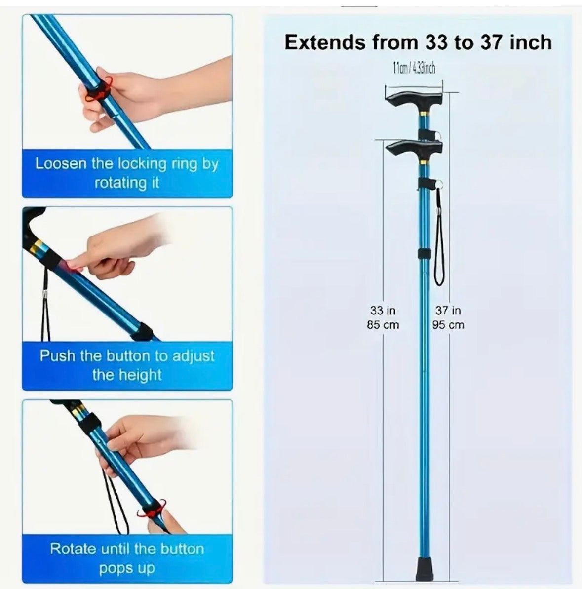 1-Second Extendable Folding Trekking Pole – Ultralight & Compact