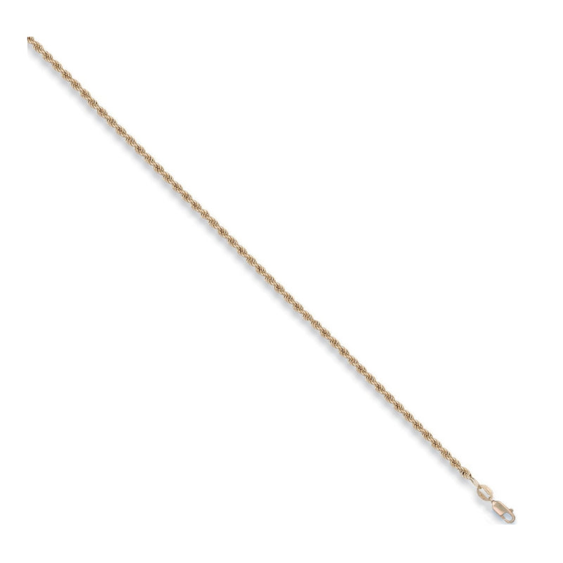 9ct Gold Hollow Rope Style Anklet