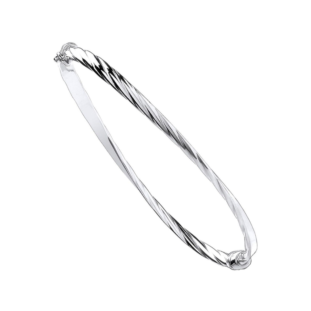9ct Yellow Gold Twisted Oval Bangle