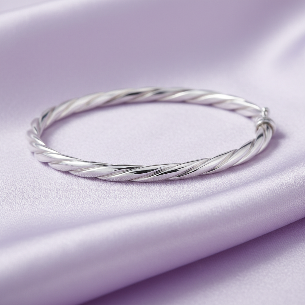 9ct Yellow Gold Twisted Oval Bangle