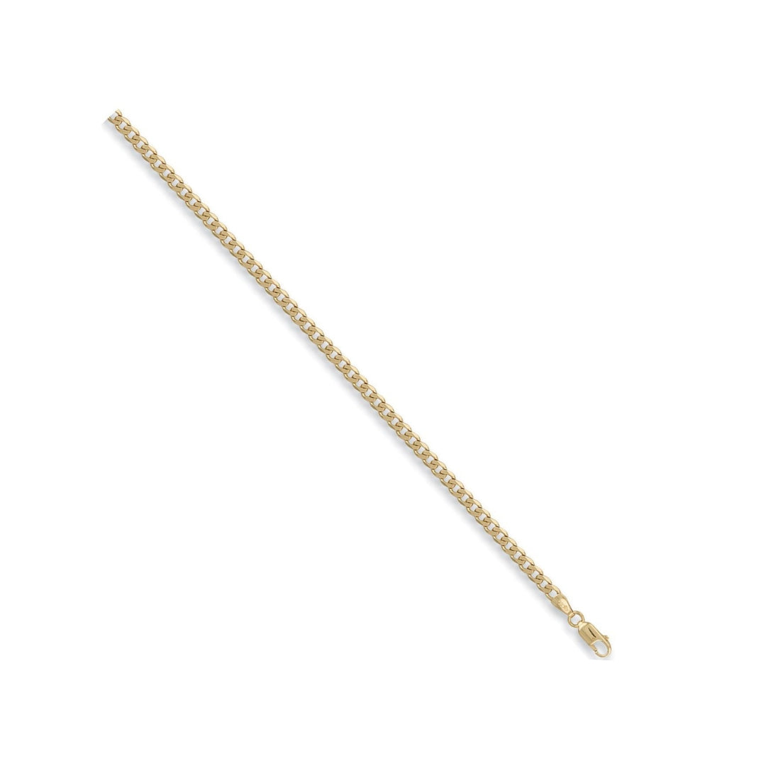 9ct Yellow Gold Curb Chain Bracelet – 3.8mm (8”)