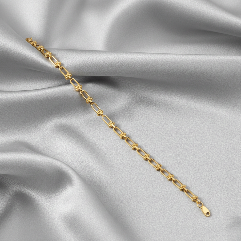 9ct Yellow Gold Bike Lock Chain Bracelet – 4.7mm