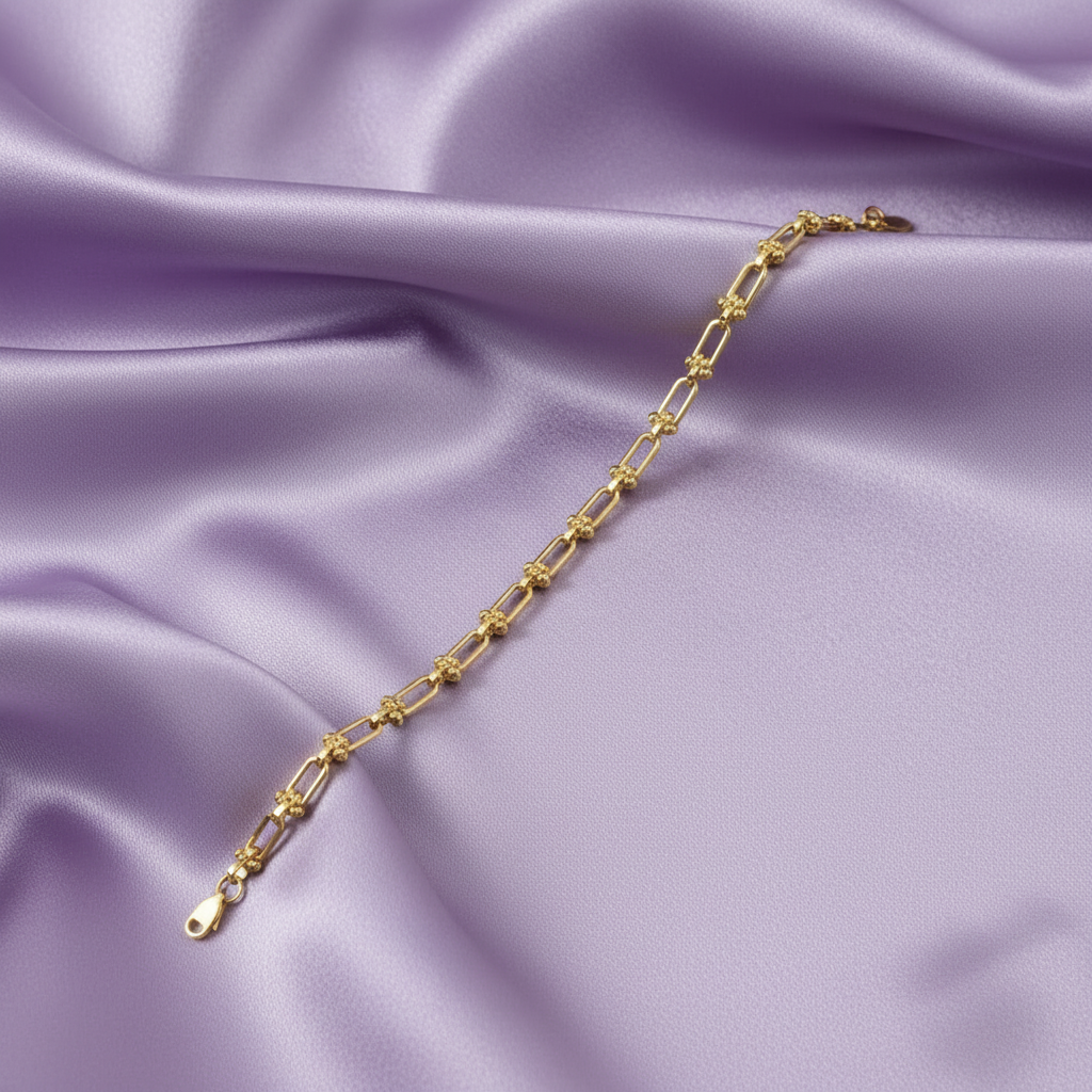 9ct Yellow Gold Bike Lock Chain Bracelet – 4.7mm