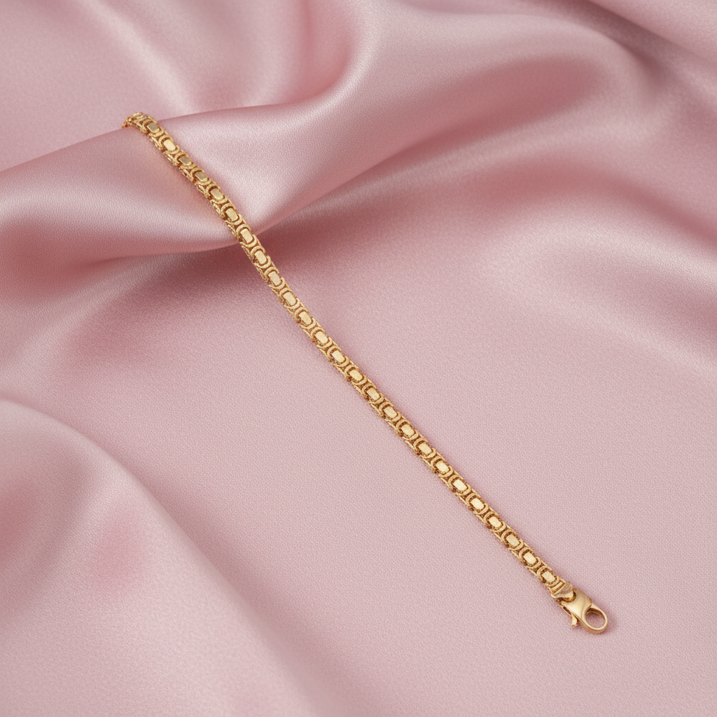 9ct Yellow Gold Flat Byzantine Chain – 5.3mm (20”)