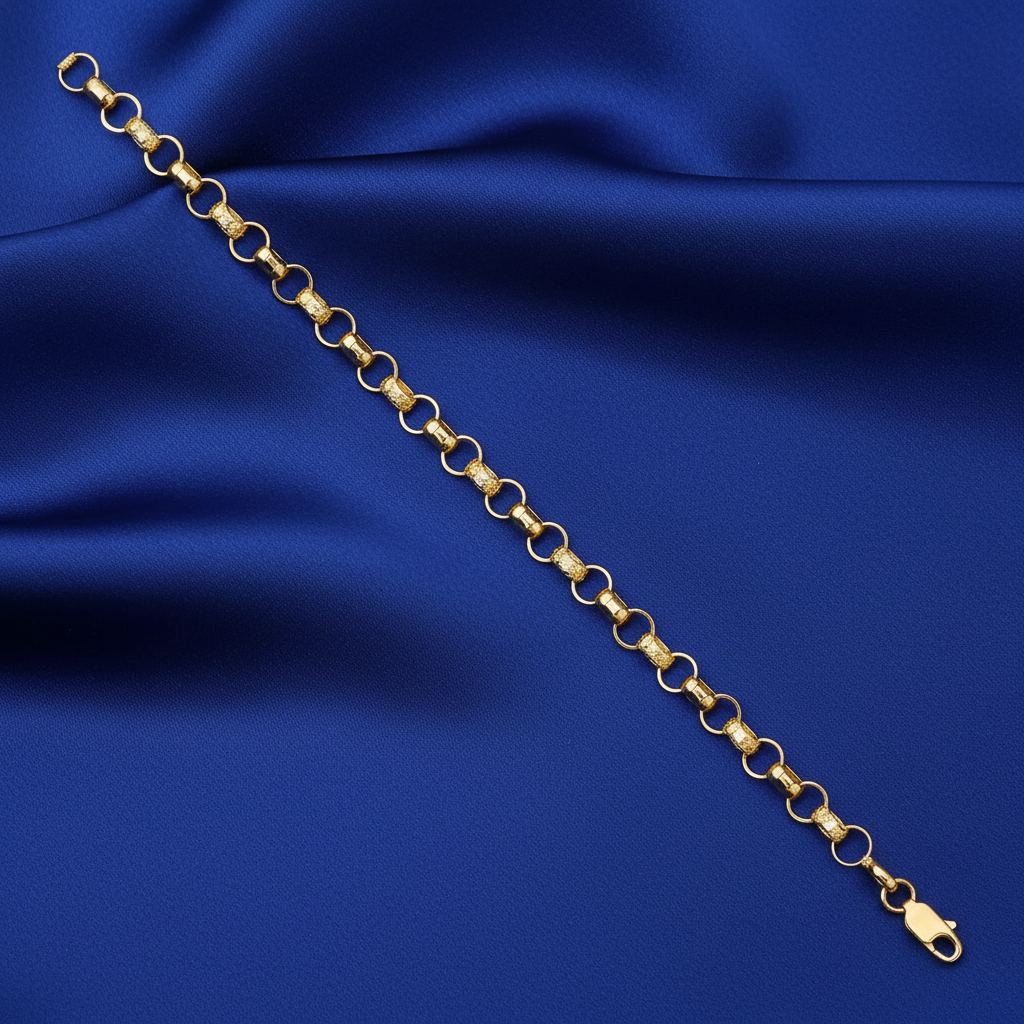 9ct Yellow Gold Plain & Round Belcher Chai – 6.5mm (20”)