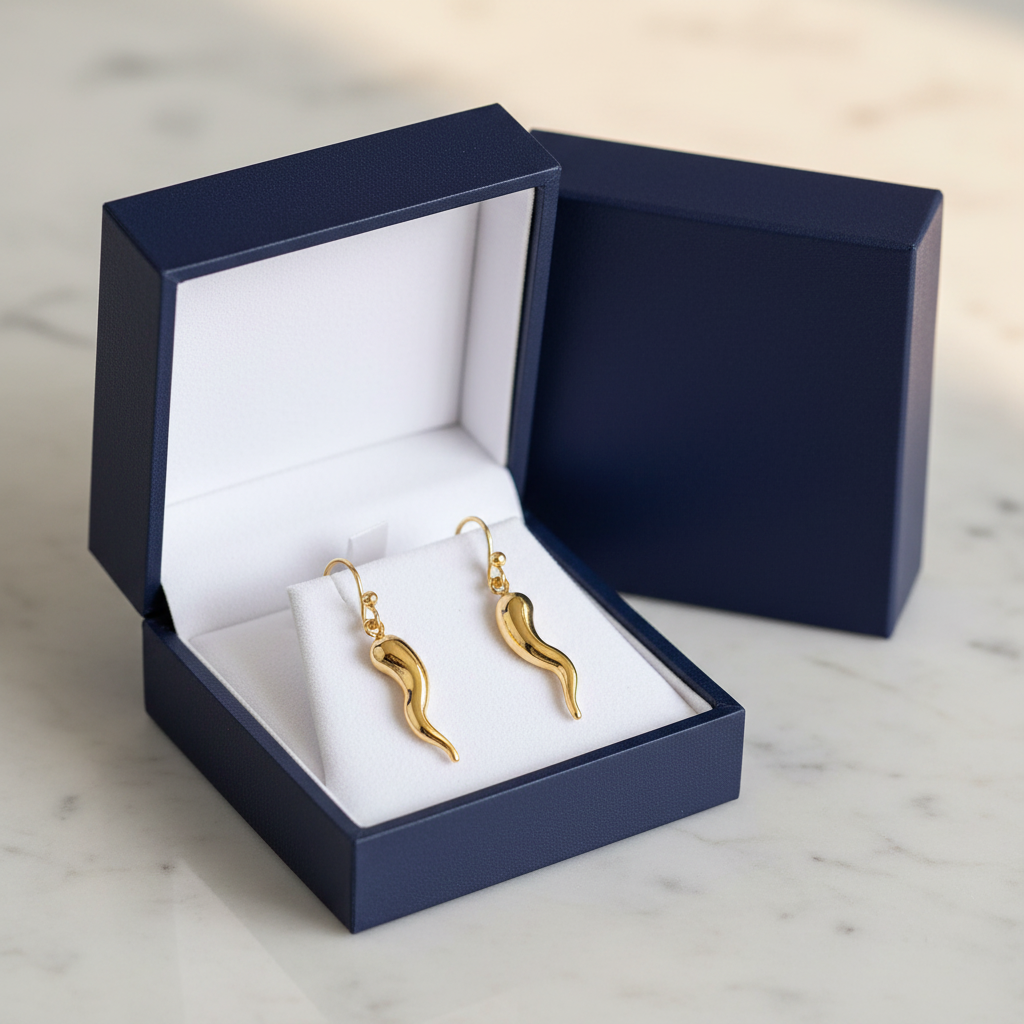 9ct Yellow Gold Horn of Life Drop Earrings
