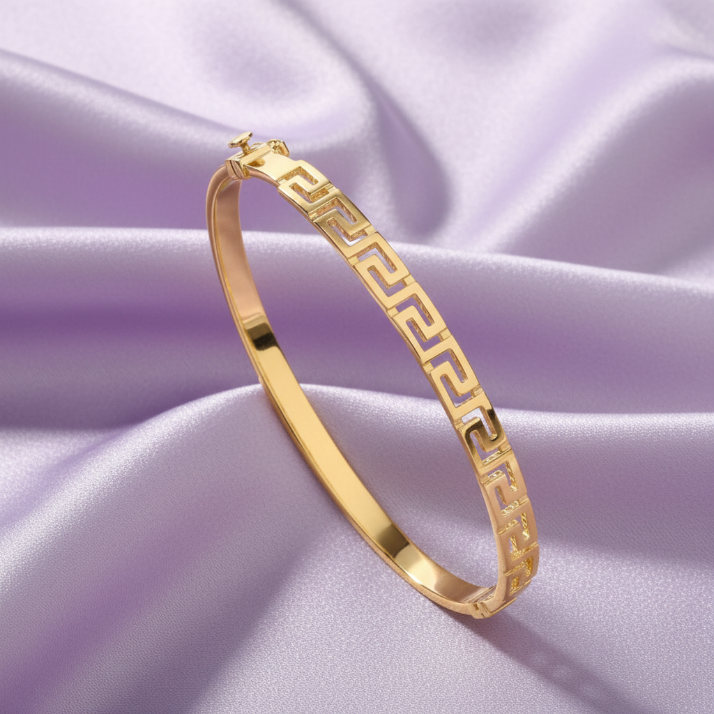 9ct Yellow Gold Greek Key Bangle