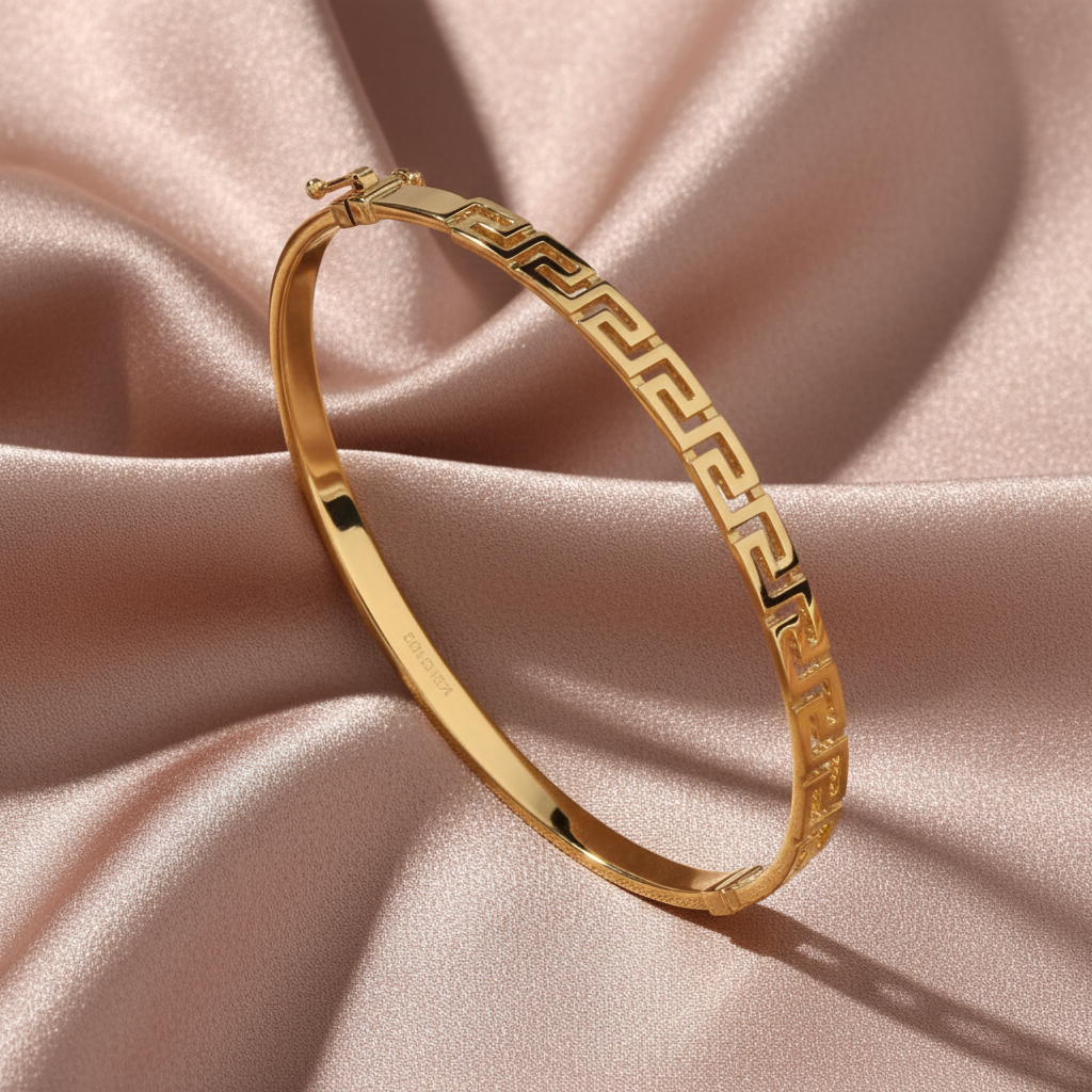 9ct Yellow Gold Greek Key Bangle
