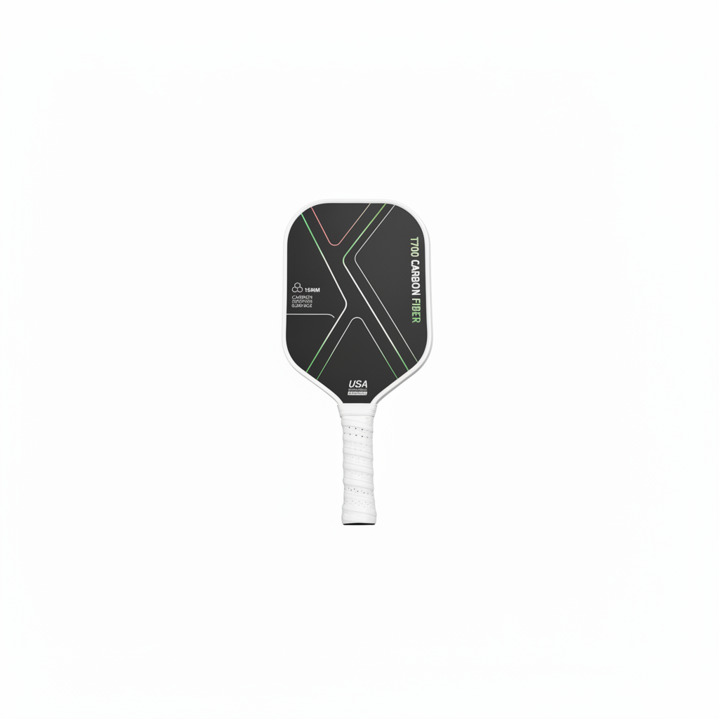 dashed green edge and black pickleball paddle