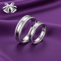 Sterling Silver Mill Grain Wedding Ring Set – 3mm & 5mm Matching Bands