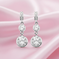 Sterling Silver Triple Cubic Zirconia Drop Earrings